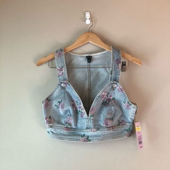 📳 Wild Fable | New Cropped Denim Top - Picture 1 of 5